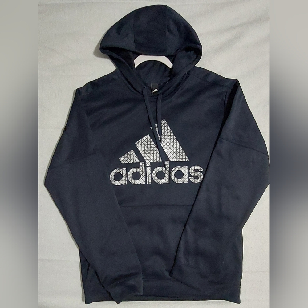 adidas Black Pullover Hoodie with Reflective Logo